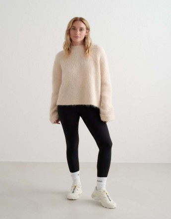 Aim'n Café au lait alpaca knit sweater in cafe au lait