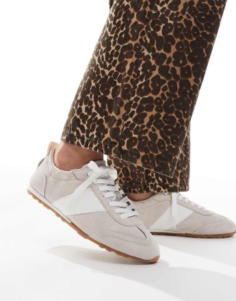 schuh Meredith trainers in beige suede