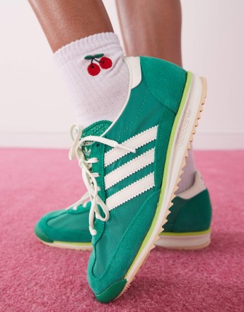 adidas Originals SL 72 OG trainers in green and white