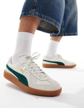 Puma Army trainers in white and green