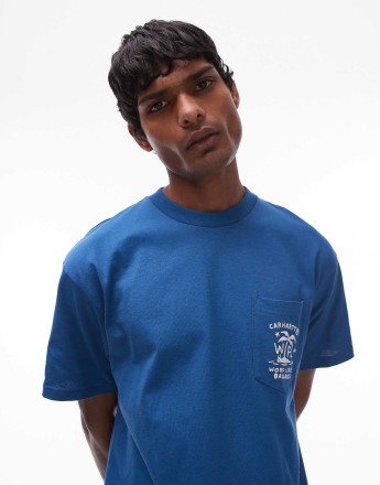 Carhartt WIP short sleeve fragments pocket t-shirt in blue