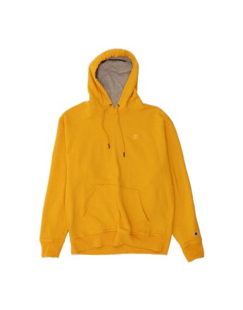 Vintage Champion Hoodie Jumper Large In Yellow