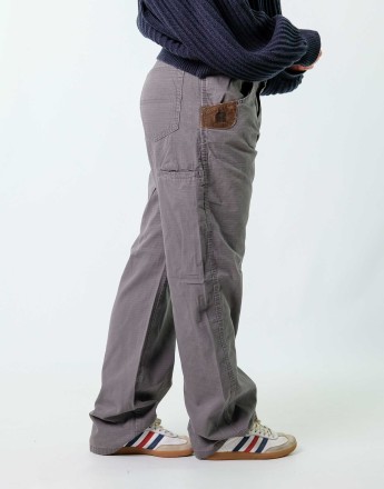 Vintage Wrangler 33x32 Canvas Carpenter Baggy Jeans Charcoal Grey