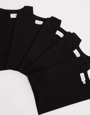 Topman 5 pack regular fit t-shirt in black