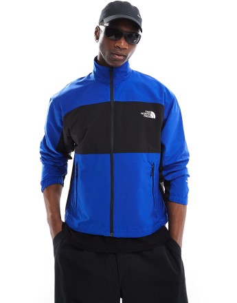 The North Face Easy Wind zip colourblock jacket in blue