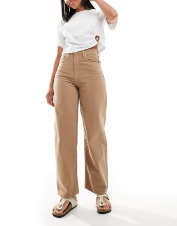 Calvin Klein Jeans barrel jeans in beige wash