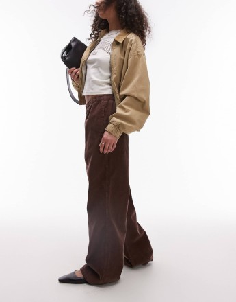 Topshop cord jogger in brown