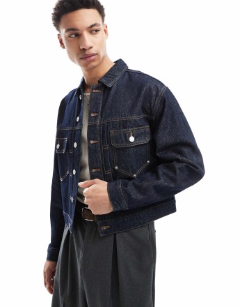Cotton On denim worker jacket in shutter blue