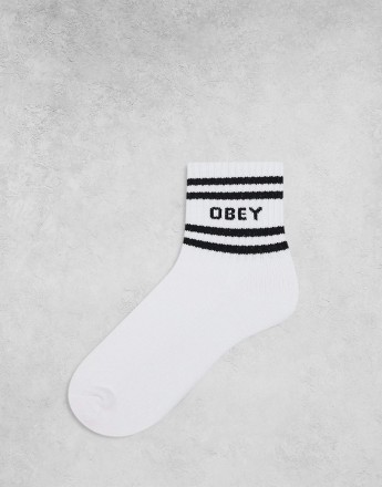 Obey Coop logo socks in white