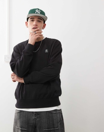 Timberland chest badge logo high neck sweatshirt in black