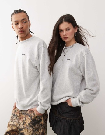 Vans left chest logo oversized fit sweatshirt in light grey