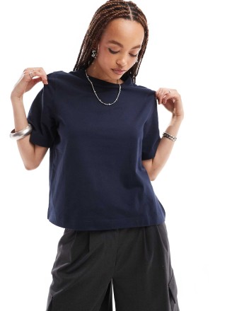 Weekday Perfect boxy fit t-shirt in dark blue