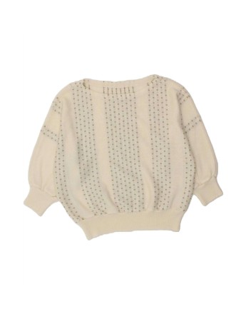 Vintage 3/4 Sleeve Boat Neck Jumper Sweater UK 16 Large In Off In White