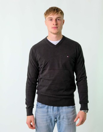 Vintage Tommy Hilfiger M Knit Sweatshirt Black
