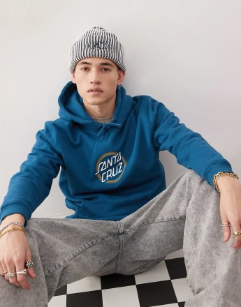 Santa Cruz logo hoodie with chest print in green