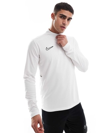 Nike Football Academy 25 Dri-FIT half zip longsleeve top in white
