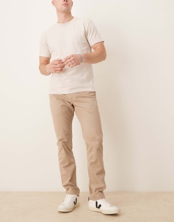 Polo Ralph Lauren flat front slim fit chino in khaki tan