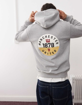 adidas Originals Manchester United VRCT Hoodie in grey