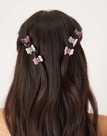 Sui Ava 6 pack tiny heart hair claws in multi