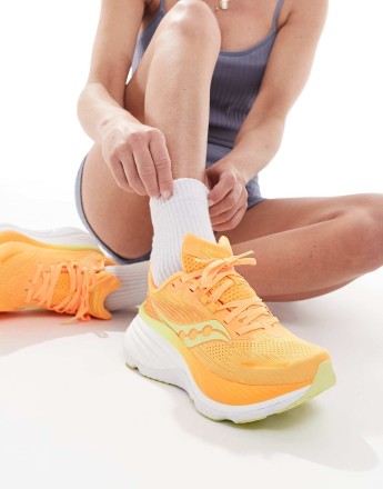 Saucony Hurricane 24 running trainers in orange