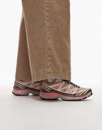 Salomon XT-6 trainers in pink and brown