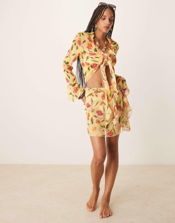 Wild Lovers Studio 54 beach skirt in floral