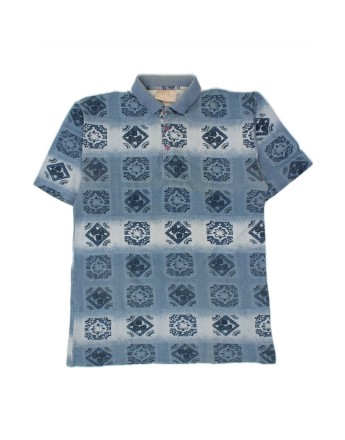 Vintage Polo Shirt Medium In Blue Fair Isle