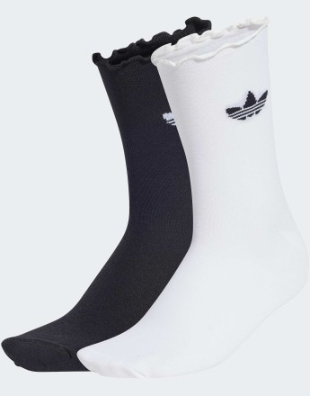 adidas Originals Ruffle socks 2 pairs in white / black