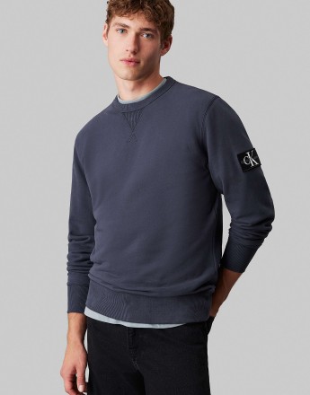 Calvin Klein Jeans Cotton terry badge sweatshirt in india ink