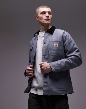 Carhartt WIP michigan button up jacket in grey