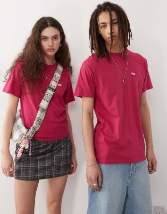 Vans left chest logo regular fit t-shirt in maroon