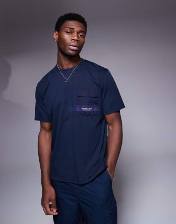 Marshall Artist logo seafield t-shirt in navy