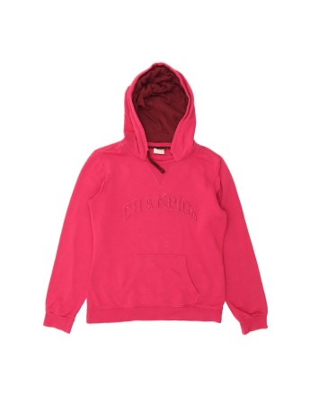 Vintage Champion Graphic Hoodie Jumper UK 16 Large In Pink