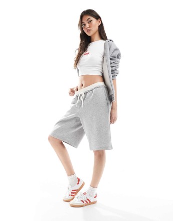 Monki jersey jorts with elastic waistband in grey marl