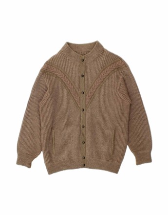 Vintage Cardigan Sweater XL In Brown Striped