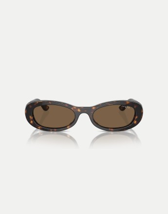 Vogue Oval sunglasses with brown lens in dark havana