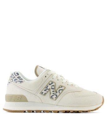 New Balance New balance 574 trainers in white with leopard print - WHITE