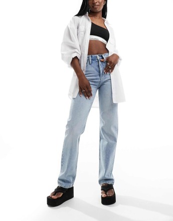 Calvin Klein Jeans high rise straight jeans in light wash