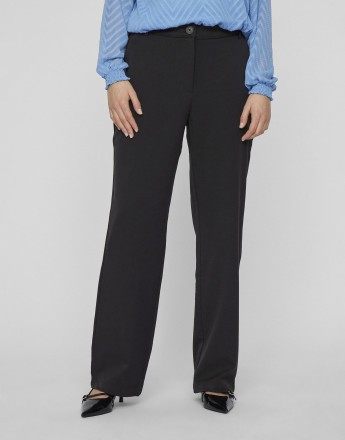 Vila Straight-leg trousers in black