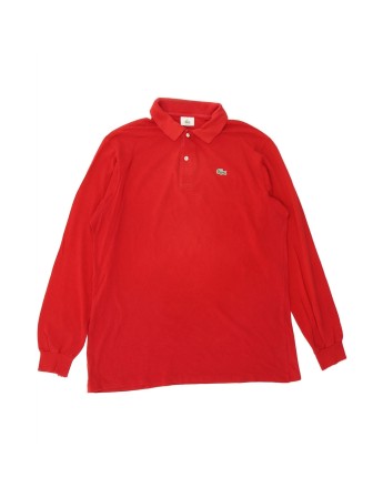 Vintage Lacoste Long Sleeve Polo Shirt Size 6 XL In Red