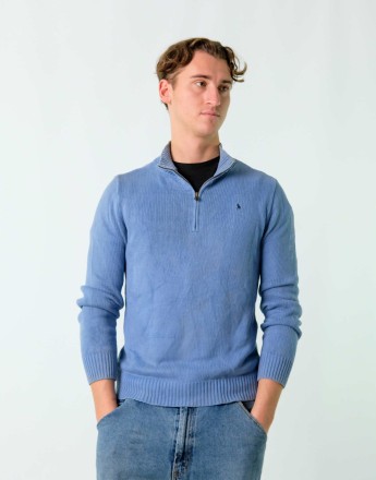 Vintage Polo Ralph Lauren XL Knit Sweatshirt Blue Quarter Zip