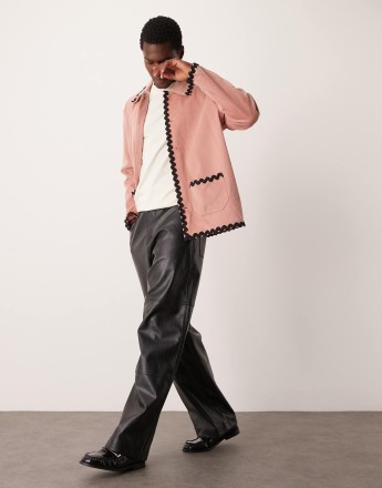 Sister Jane contrast trim jacket in terracotta
