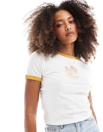 Vans De la vans ringer tee in marshmallow