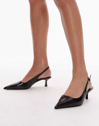 Mango sling back heels in black