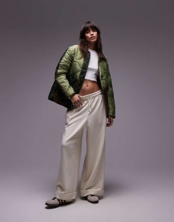 Topshop patchwork quilted liner jacket in multi