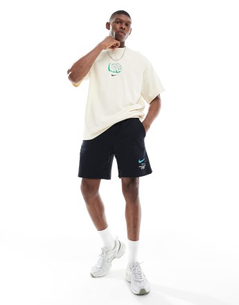 Nike Swoosh graphic shorts in black