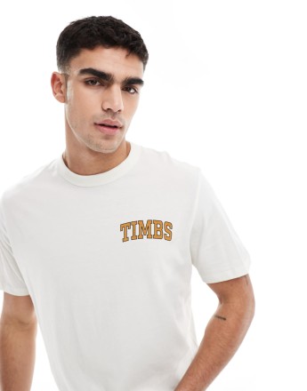 Timberland Short sleeve chest timbs graphic tee in vintage white