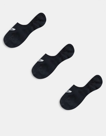 adidas Originals 3 pack no show socks in black