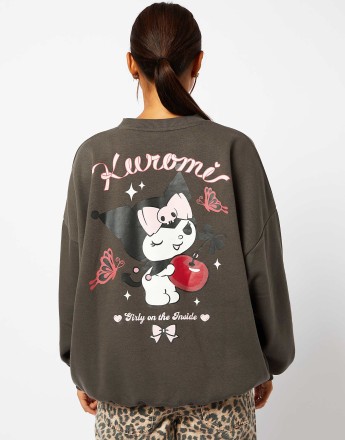 Skinnydip London Hello Kitty Kuromi Cherry Sweatshirt in Black