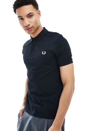 Fred Perry plain polo shirt in navy